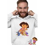 Fashion, accesorii si bijuterii - Barbati - Imbracaminte - Hanorace barbati - Hanorac Barbati Dora Explorer Broscuta Greier Melc Nisip, alb, marime L - Infinity.ro