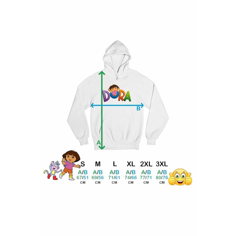 Fashion, accesorii si bijuterii - Barbati - Imbracaminte - Hanorace barbati - Hanorac Barbati Desene Animate Dora Exploratoarea Explorer, alb, marime M - Infinity.ro