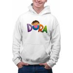 Fashion, accesorii si bijuterii - Barbati - Imbracaminte - Hanorace barbati - Hanorac Barbati Desene Animate Dora Exploratoarea Explorer, alb, marime M - Infinity.ro