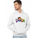 Fashion, accesorii si bijuterii - Barbati - Imbracaminte - Hanorace barbati - Hanorac Barbati Desene Animate Dora Exploratoarea Explorer, alb, marime M - Infinity.ro