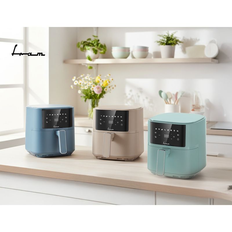 Electronice si Electrocasnice - Electrocasnice bucatarie - Aparate de gatit & desert - Friteuze - Friteuza cu aer cald Fram FAF-B6BL17SQ, 5.7L, 1700W-2200W, Albastru - Infinity.ro