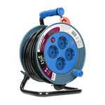 Casa si Gradina - Electrice - Accesorii electrice - Prelungitoare, triple, fise - Prelungitor mini cu tambur ORNO OR-AE-1339/T(GS), 15m, 4 prize, 2300W, Turcoaz - Infinity.ro