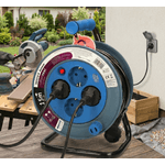 Casa si Gradina - Electrice - Accesorii electrice - Prelungitoare, triple, fise - Prelungitor mini cu tambur ORNO OR-AE-1339/T(GS), 15m, 4 prize, 2300W, Turcoaz - Infinity.ro