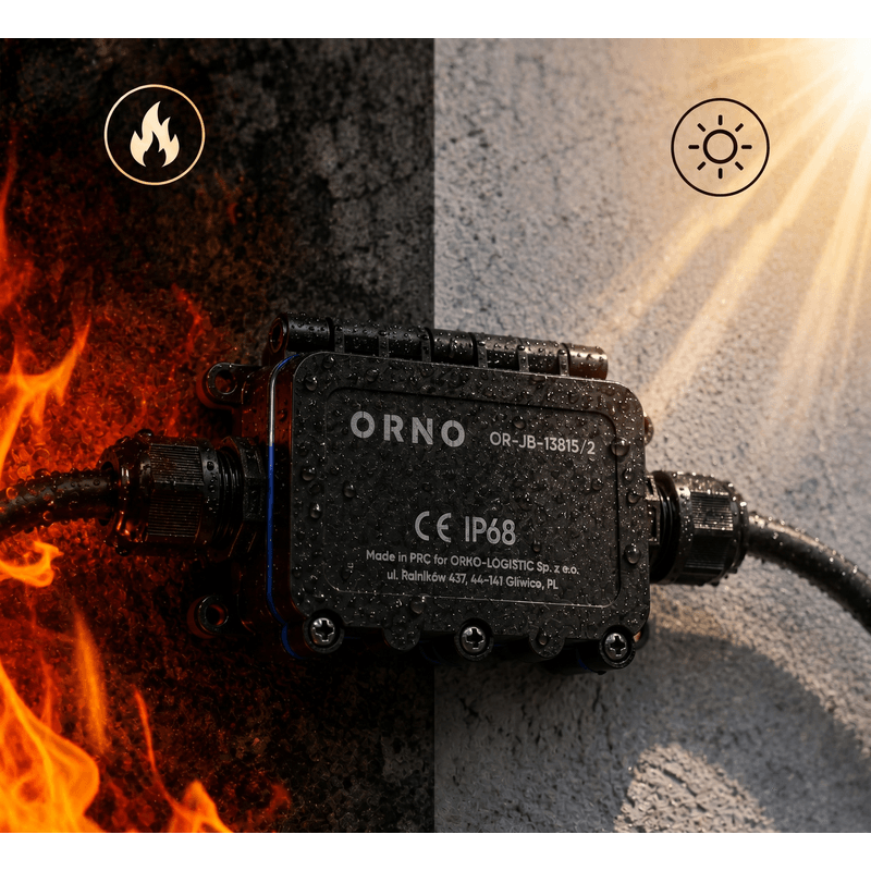 Casa si Gradina - Electrice - Accesorii electrice - Accesorii prize si intrerupatoare - Doza derivatie ORNO OR-JB-13815/2, 2 intrari 2xM20, conector rapid, IP68, neagra - Infinity.ro