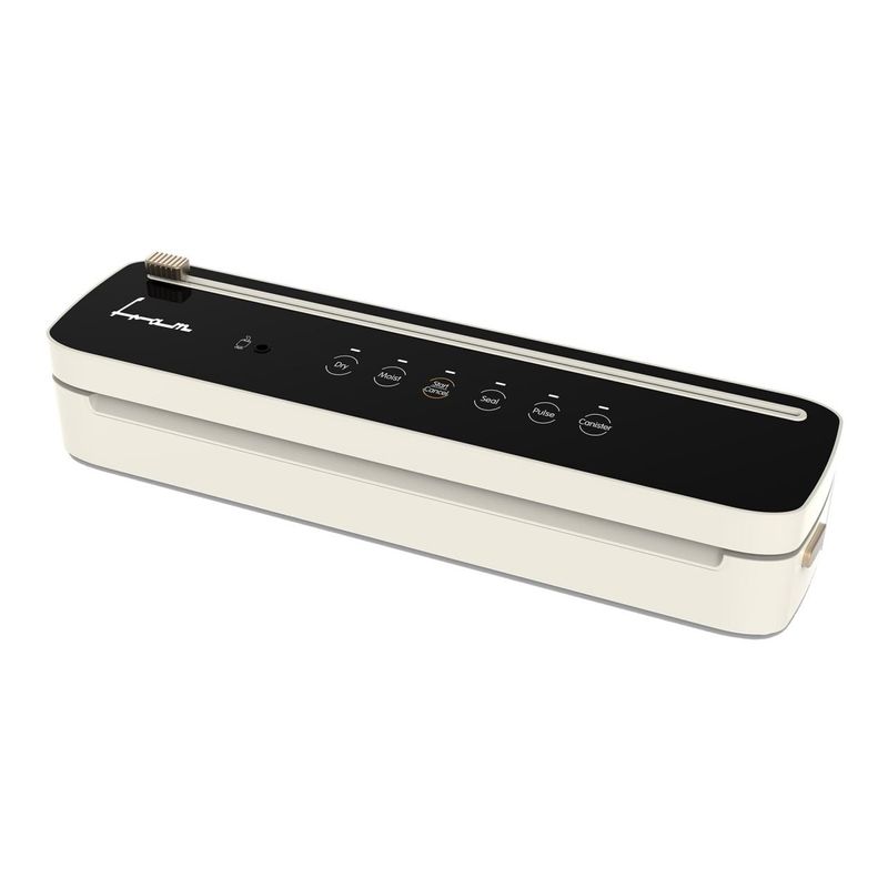 Electronice si Electrocasnice - Electrocasnice bucatarie - Mixere, tocatoare & roboti de bucatarie - Aparate de vidat - Aparat de vidat si sigilat Fram FAV-100CR-BK, 100W, vidare uscata/umeda, crem/negru - Infinity.ro
