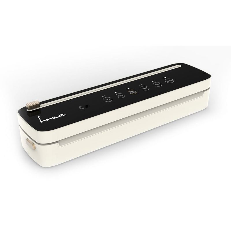 Electronice si Electrocasnice - Electrocasnice bucatarie - Mixere, tocatoare & roboti de bucatarie - Aparate de vidat - Aparat de vidat si sigilat Fram FAV-100CR-BK, 100W, vidare uscata/umeda, crem/negru - Infinity.ro