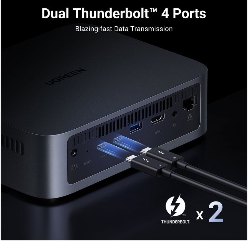 PC, gaming si accesorii - Retelistica - Network Attached Storage - NAS - NAS UGREEN NASync DXP480T Plus, procesor Intel i5 1235U, 8GB DDR5, 4x M.2 NVMe - Infinity.ro