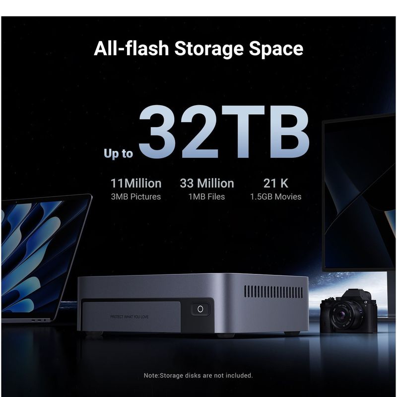PC, gaming si accesorii - Retelistica - Network Attached Storage - NAS - NAS UGREEN NASync DXP480T Plus, procesor Intel i5 1235U, 8GB DDR5, 4x M.2 NVMe - Infinity.ro