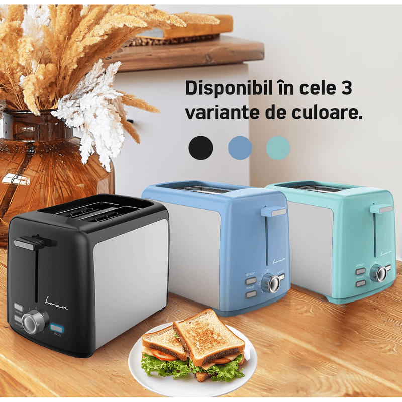 Electronice si Electrocasnice - Electrocasnice bucatarie - Preparare paine - Prajitoare de paine - Prajitor de paine FRAM FTP-800SSBK, 800W, 2 felii, Negru - Infinity.ro