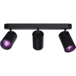 Casa si Gradina - Corpuri si surse de iluminat - Plafoniere, aplice si spoturi - Plafoniera LED RGB inteligenta Calex, 3 spoturi, Wi-Fi, 4.9W, 345 lm, 27cm, Negru Mat - Infinity.ro