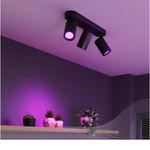 Casa si Gradina - Corpuri si surse de iluminat - Plafoniere, aplice si spoturi - Plafoniera LED RGB inteligenta Calex, 3 spoturi, Wi-Fi, 4.9W, 345 lm, 27cm, Negru Mat - Infinity.ro
