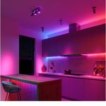 Casa si Gradina - Corpuri si surse de iluminat - Plafoniere, aplice si spoturi - Plafoniera LED RGB inteligenta Calex, 3 spoturi, Wi-Fi, 4.9W, 345 lm, 27cm, Negru Mat - Infinity.ro