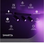 Casa si Gradina - Corpuri si surse de iluminat - Plafoniere, aplice si spoturi - Plafoniera LED RGB inteligenta Calex, 3 spoturi, Wi-Fi, 4.9W, 345 lm, 27cm, Negru Mat - Infinity.ro