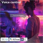 Casa si Gradina - Corpuri si surse de iluminat - Plafoniere, aplice si spoturi - Plafoniera LED RGB inteligenta Calex, 3 spoturi, Wi-Fi, 4.9W, 345 lm, 27cm, Negru Mat - Infinity.ro