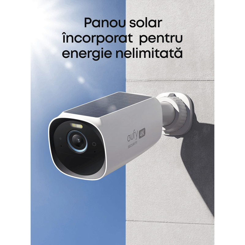 Casa si Gradina - Electrice - Smart Home - Camere de supraveghere - Sistem de supraveghere video eufy eufyCam 3 S330, 4K Ultra HD, incarcare solara, Homebase 3 + 3 camere video - Infinity.ro
