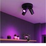 Casa si Gradina - Corpuri si surse de iluminat - Plafoniere, aplice si spoturi - Plafoniera LED RGB inteligenta Calex, cu 3 spoturi, Wi-Fi, Bluetooth, 4.9W, 21 cm, Negru Mat - Infinity.ro