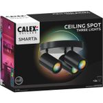 Casa si Gradina - Corpuri si surse de iluminat - Plafoniere, aplice si spoturi - Plafoniera LED RGB inteligenta Calex, cu 3 spoturi, Wi-Fi, Bluetooth, 4.9W, 21 cm, Negru Mat - Infinity.ro