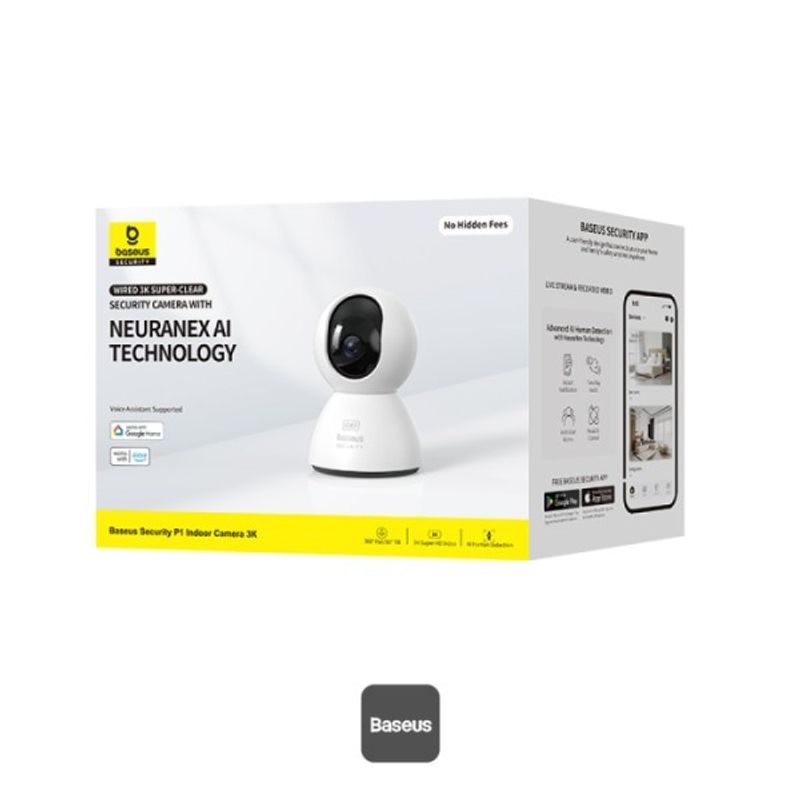 Casa si Gradina - Electrice - Smart Home - Camere de supraveghere - Camera de supraveghere wireless Baseus P1, Pan/Tilt 360 grade, 3K, Smart Detection - Infinity.ro