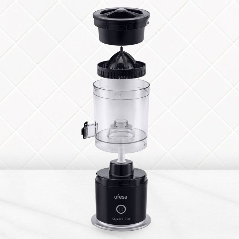 Electronice si Electrocasnice - Electrocasnice bucatarie - Preparare bauturi - Storcatoare de fructe - Storcator de citrice Ufesa Squeeze & Go, electric, portabil, USB-C, 1500 mAh, 220 ml - Infinity.ro
