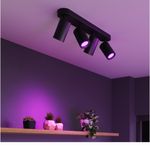 Casa si Gradina - Corpuri si surse de iluminat - Plafoniere, aplice si spoturi - Plafoniera LED RGB inteligenta Calex cu 4 spoturi, Wi-Fi, 4.9W, 345 lm, Negru Mat - Infinity.ro