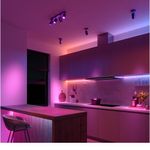 Casa si Gradina - Corpuri si surse de iluminat - Plafoniere, aplice si spoturi - Plafoniera LED RGB inteligenta Calex cu 4 spoturi, Wi-Fi, 4.9W, 345 lm, Negru Mat - Infinity.ro