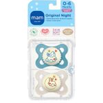 Jucarii, Copii si Bebe - Hrana si alaptare - Biberoane, suzete si accesorii hranire - Suzete si accesorii - Set 2 suzete ortodontice MAM Original Night Planet Love, 3-6 luni, silicon, fosforescent, Albastru/Crem - Infinity.ro