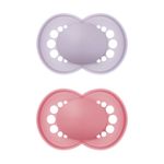 Jucarii, Copii si Bebe - Hrana si alaptare - Biberoane, suzete si accesorii hranire - Suzete si accesorii - Set 2 suzete ortodontice MAM Baby Original, 6-18 luni, silicon, Roz/Lila - Infinity.ro
