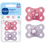 Jucarii, Copii si Bebe - Hrana si alaptare - Biberoane, suzete si accesorii hranire - Suzete si accesorii - Set 2 suzete ortodontice MAM Original Planet Love, 3-6 luni, silicon, Roz/Lila - Infinity.ro