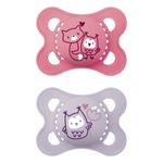 Jucarii, Copii si Bebe - Hrana si alaptare - Biberoane, suzete si accesorii hranire - Suzete si accesorii - Set 2 suzete ortodontice MAM Original Planet Love, 3-6 luni, silicon, Roz/Lila - Infinity.ro