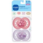 Jucarii, Copii si Bebe - Hrana si alaptare - Biberoane, suzete si accesorii hranire - Suzete si accesorii - Set 2 suzete ortodontice MAM Original Planet Love, 6-18 luni, silicon, Roz/Lila - Infinity.ro