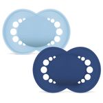 Jucarii, Copii si Bebe - Hrana si alaptare - Biberoane, suzete si accesorii hranire - Suzete si accesorii - Set 2 suzete ortodontice MAM Original, 16-36 luni, silicon, Albastru/Bleu - Infinity.ro