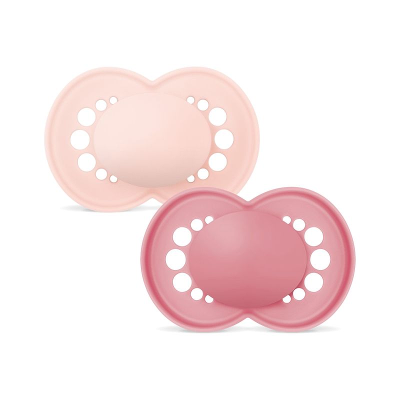 Jucarii, Copii si Bebe - Hrana si alaptare - Biberoane, suzete si accesorii hranire - Suzete si accesorii - Set 2 suzete ortodontice MAM Original, 16-36 luni, silicon SkinSoft, Roz - Infinity.ro