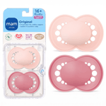 Jucarii, Copii si Bebe - Hrana si alaptare - Biberoane, suzete si accesorii hranire - Suzete si accesorii - Set 2 suzete ortodontice MAM Original, 16-36 luni, silicon SkinSoft, Roz - Infinity.ro