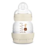 Jucarii, Copii si Bebe - Hrana si alaptare - Biberoane, suzete si accesorii hranire - Biberoane, tetine si accesorii - Biberon anticolici MAM Perfect Start Grounding in Nature, 130ml, tetina silicon, Bej - Infinity.ro