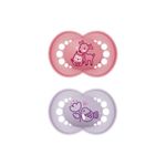 Jucarii, Copii si Bebe - Hrana si alaptare - Biberoane, suzete si accesorii hranire - Suzete si accesorii - Set 2 suzete ortodontice MAM Original Planet Love, 16-36 luni, silicon, Roz/Lila - Infinity.ro