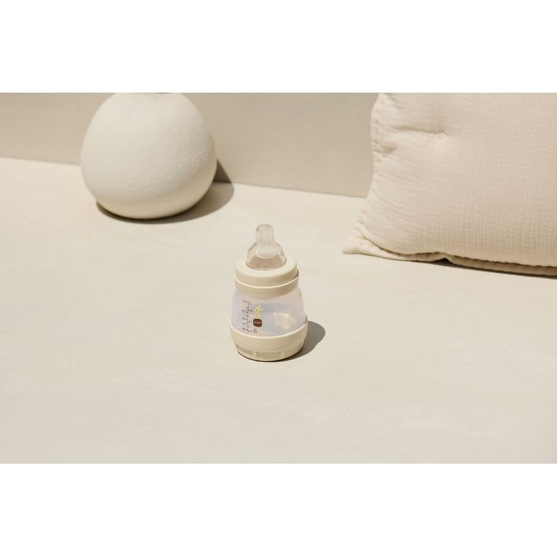 Jucarii, Copii si Bebe - Hrana si alaptare - Biberoane, suzete si accesorii hranire - Biberoane, tetine si accesorii - Biberon anticolici MAM Perfect Start Grounding in Nature, 130ml, tetina silicon, Bej - Infinity.ro