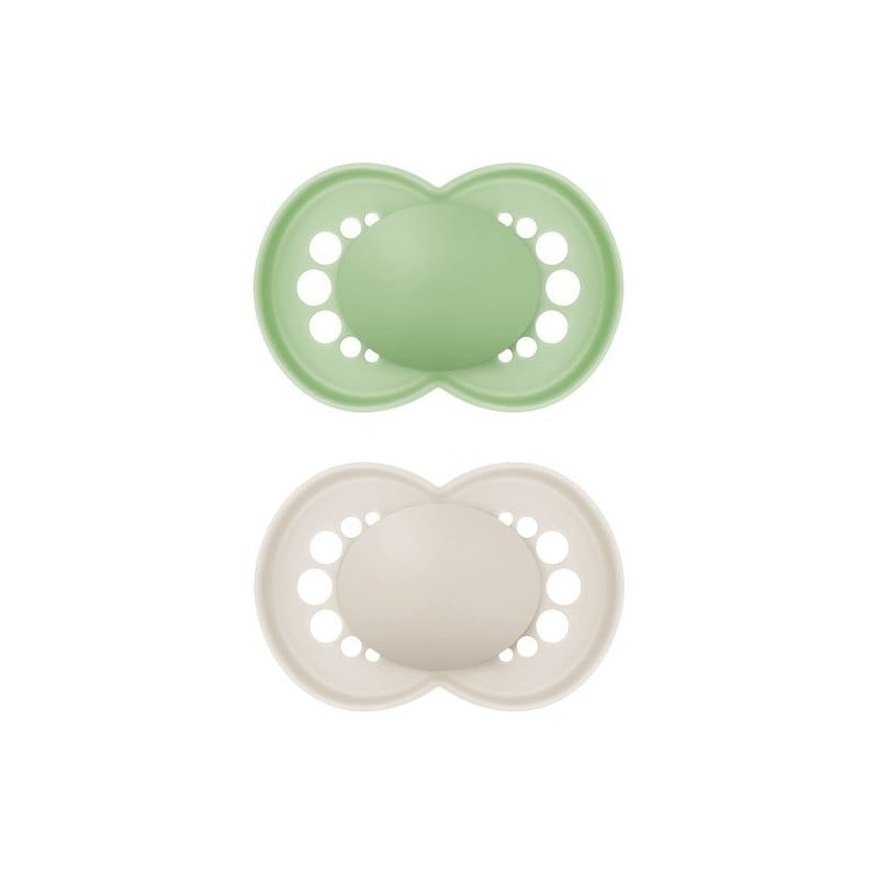 Jucarii, Copii si Bebe - Hrana si alaptare - Biberoane, suzete si accesorii hranire - Suzete si accesorii - Set 2 suzete ortodontice MAM Original, 16-36 luni, silicon, Verde - Infinity.ro