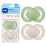 Jucarii, Copii si Bebe - Hrana si alaptare - Biberoane, suzete si accesorii hranire - Suzete si accesorii - Set 2 suzete ortodontice MAM Original, 16-36 luni, silicon, Verde - Infinity.ro