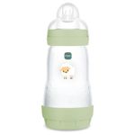 Jucarii, Copii si Bebe - Hrana si alaptare - Biberoane, suzete si accesorii hranire - Biberoane, tetine si accesorii - Biberon anticolici MAM Perfect Start Grounding in Nature, 260 ml, tetina silicon, verde - Infinity.ro