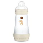 Jucarii, Copii si Bebe - Hrana si alaptare - Biberoane, suzete si accesorii hranire - Biberoane, tetine si accesorii - Biberon anticolici MAM Perfect Start Grounding in Nature, 260 ml, tetina silicon, Bej - Infinity.ro