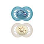 Jucarii, Copii si Bebe - Hrana si alaptare - Biberoane, suzete si accesorii hranire - Suzete si accesorii - Set 2 suzete ortodontice MAM Original Day&Night Planet Love, 16-36 luni, silicon, albastru - Infinity.ro