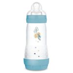 Jucarii, Copii si Bebe - Hrana si alaptare - Biberoane, suzete si accesorii hranire - Biberoane, tetine si accesorii - Biberon anticolici MAM Perfect Start Planet Love, 320 ml, tetina silicon, albastru - Infinity.ro