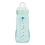 Jucarii, Copii si Bebe - Hrana si alaptare - Biberoane, suzete si accesorii hranire - Biberoane, tetine si accesorii - Biberon anticolici MAM Easy Active Pattern Fruits, 330 ml, tetina silicon, verde - Infinity.ro