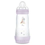 Jucarii, Copii si Bebe - Hrana si alaptare - Biberoane, suzete si accesorii hranire - Biberoane, tetine si accesorii - Biberon anticolici MAM Perfect Start Planet Love, 320 ml, tetina silicon, Mov - Infinity.ro