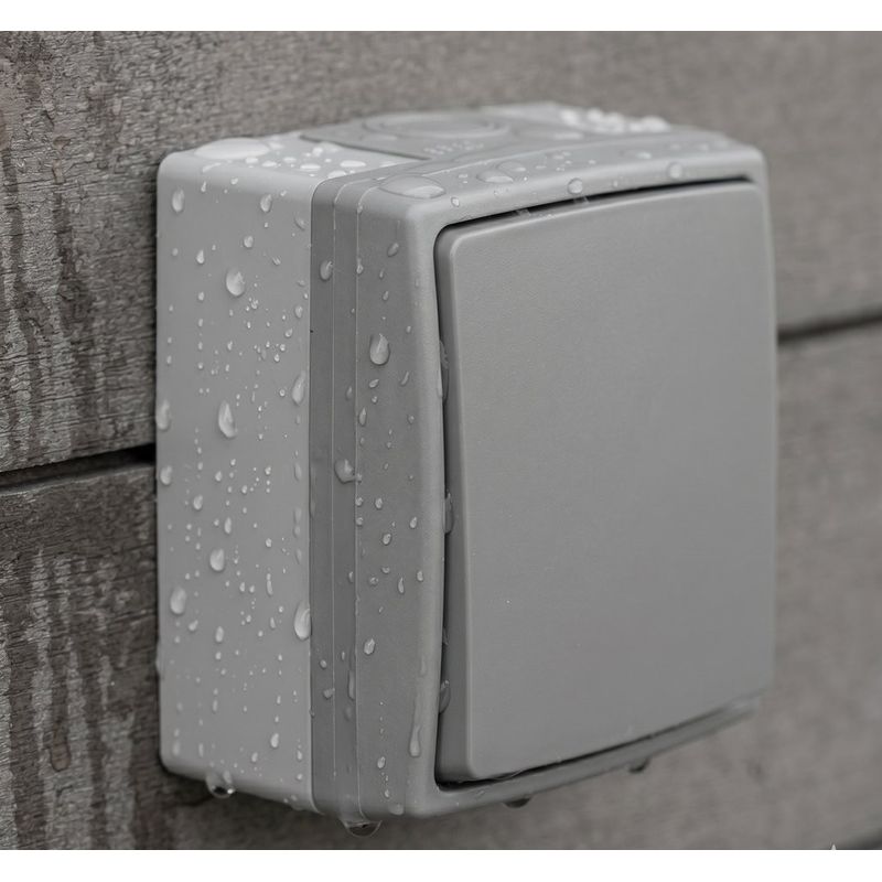 Casa si Gradina - Electrice - Distributie electrica si comanda - Intrerupatoare - Intrerupator simplu ORNO AQUATIC PRO OR-OE-7400/GR, 230V, 10A, IP55, Gri/Grafit - Infinity.ro