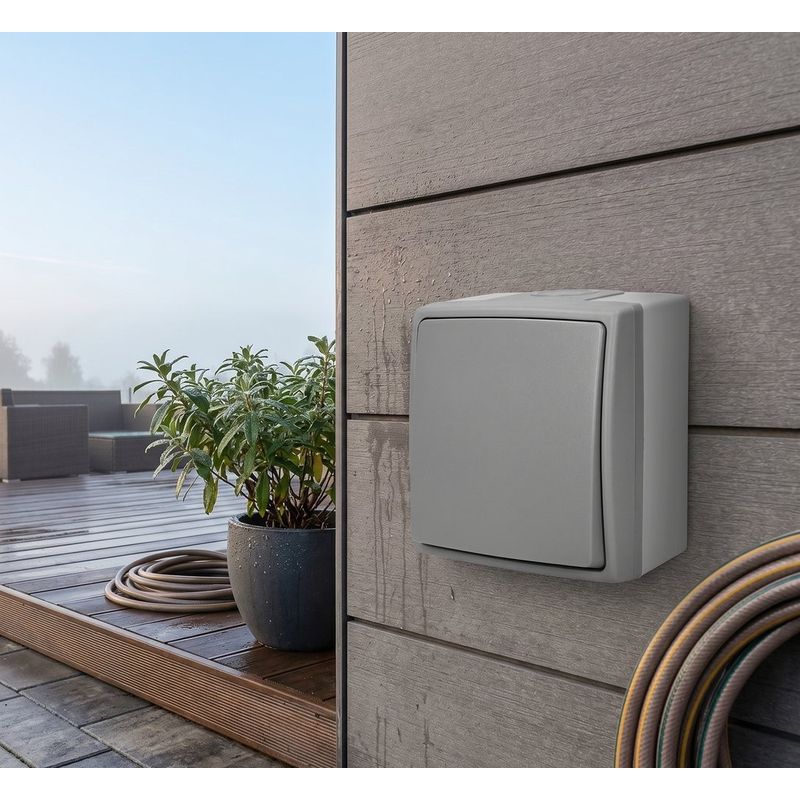 Casa si Gradina - Electrice - Distributie electrica si comanda - Intrerupatoare - Intrerupator simplu ORNO AQUATIC PRO OR-OE-7400/GR, 230V, 10A, IP55, Gri/Grafit - Infinity.ro