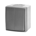 Casa si Gradina - Electrice - Distributie electrica si comanda - Intrerupatoare - Intrerupator dublu ORNO AQUATIC PRO OR-OE-7401/GR, 230V, 10A, montaj aparent, IP55, Gri/Grafit - Infinity.ro