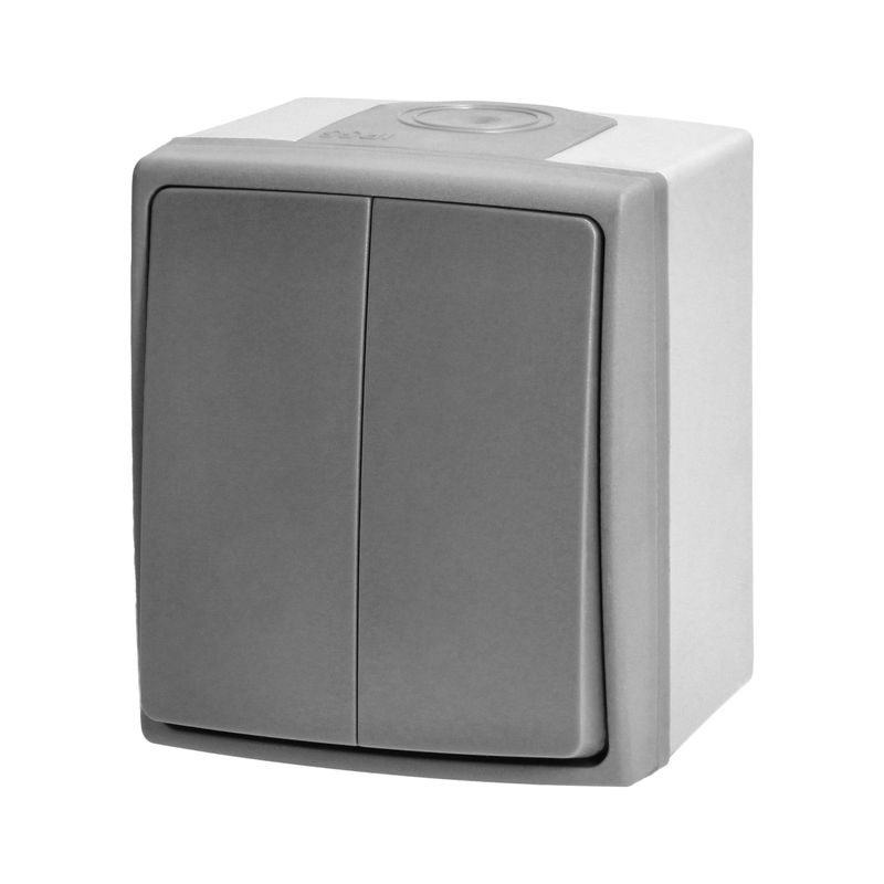 Casa si Gradina - Electrice - Distributie electrica si comanda - Intrerupatoare - Intrerupator dublu ORNO AQUATIC PRO OR-OE-7401/GR, 230V, 10A, montaj aparent, IP55, Gri/Grafit - Infinity.ro