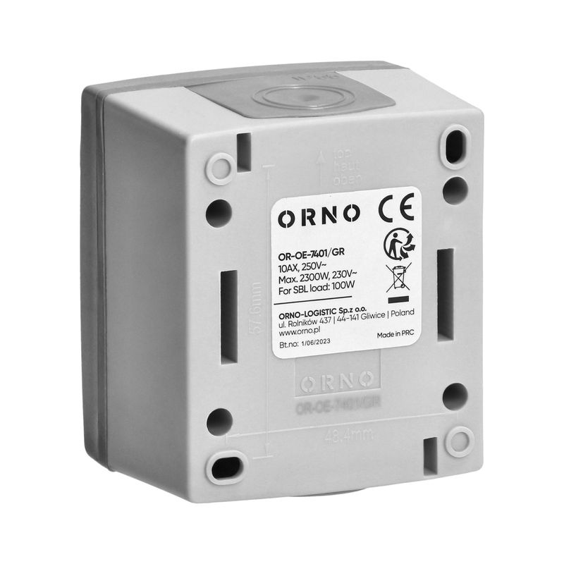 Casa si Gradina - Electrice - Distributie electrica si comanda - Intrerupatoare - Intrerupator dublu ORNO AQUATIC PRO OR-OE-7401/GR, 230V, 10A, montaj aparent, IP55, Gri/Grafit - Infinity.ro