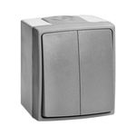 Casa si Gradina - Electrice - Distributie electrica si comanda - Intrerupatoare - Intrerupator dublu ORNO AQUATIC PRO OR-OE-7401/GR, 230V, 10A, montaj aparent, IP55, Gri/Grafit - Infinity.ro